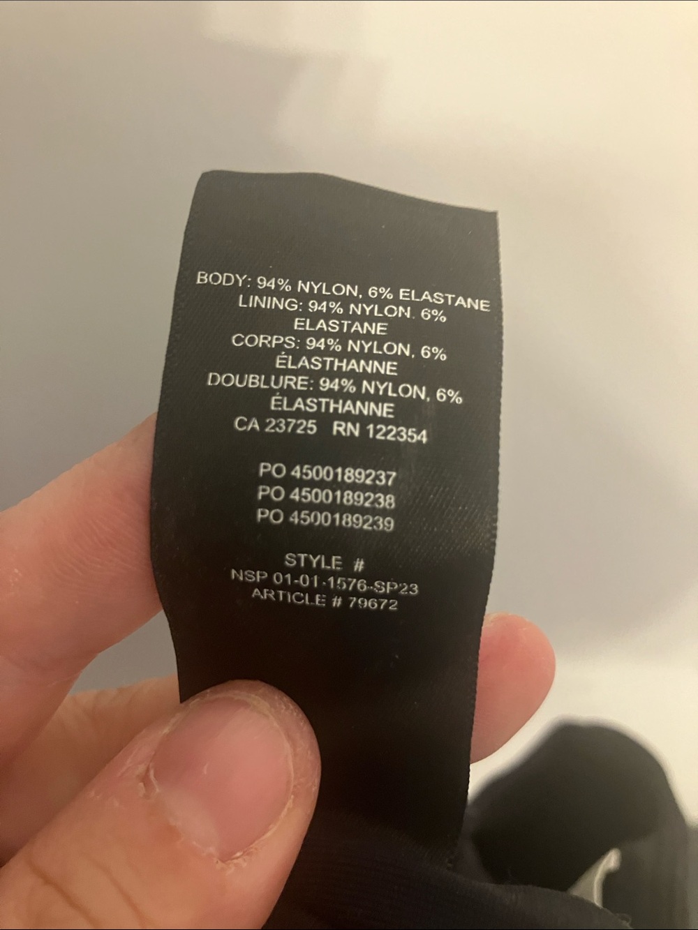 Aritzia Babaton long-sleeve bodysuit in black crewneck +snap-closure Small - Picture 9 of 9